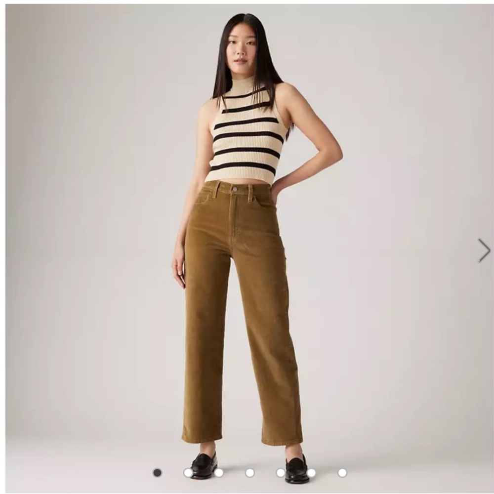 RIBCAGE STRAIGHT ANKLE CORDUROY WOMEN'S PANTS